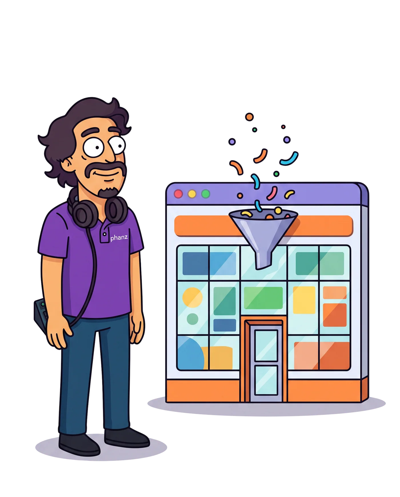 Rico showing off a finished Phanz website